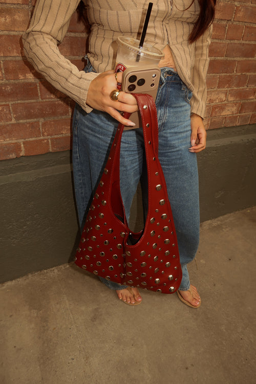 Coqueta Bag Red Studded