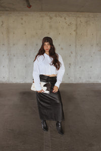 Night Shift Leather Skirt