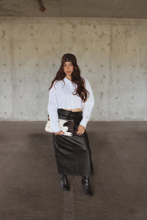 Night Shift Leather Skirt