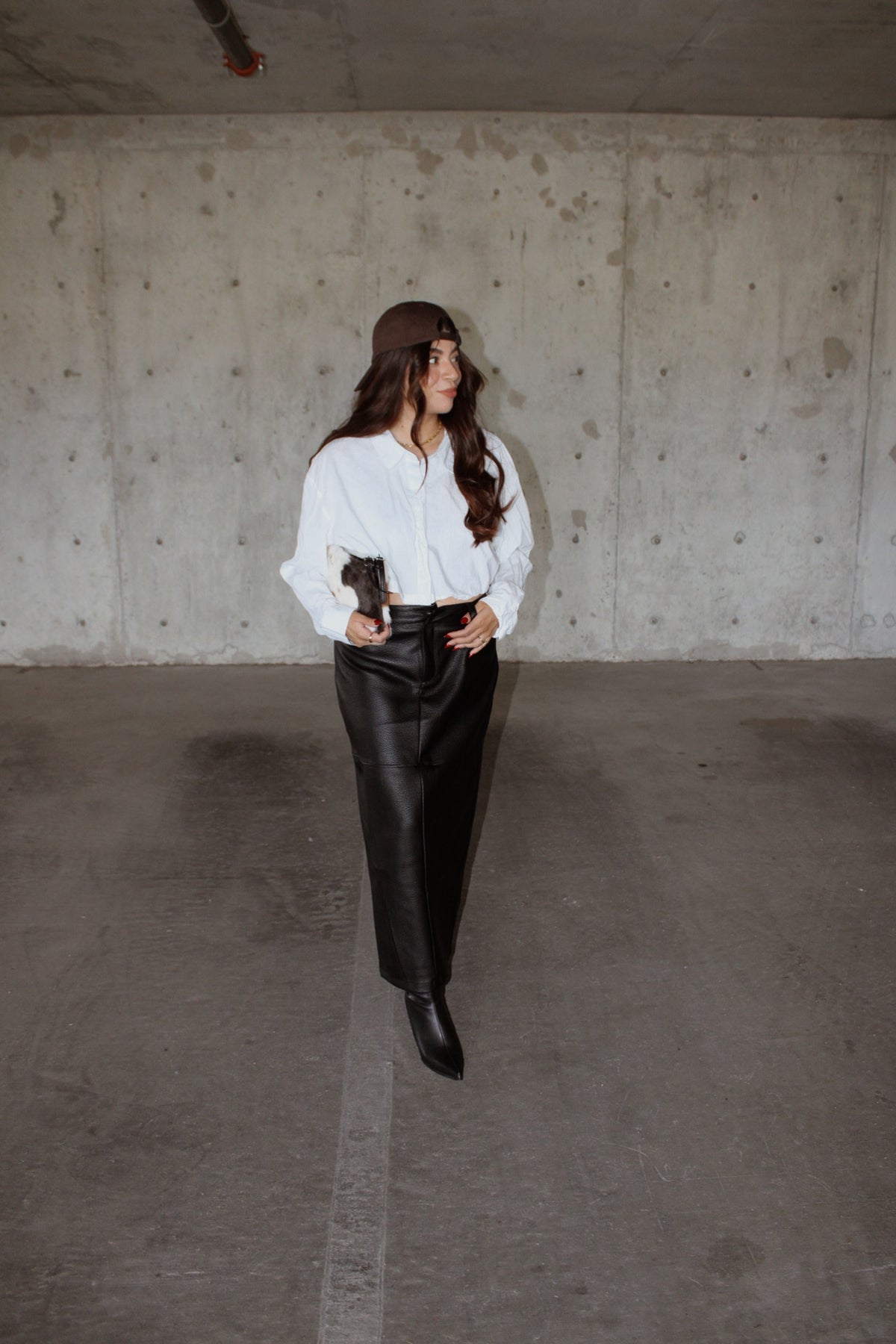 Night Shift Leather Skirt