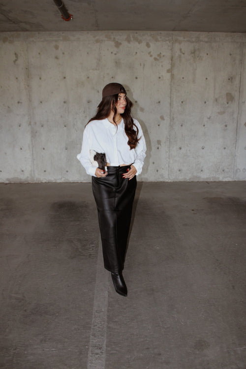 Night Shift Leather Skirt